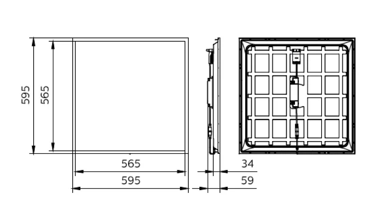 Diagram z rozmiarem produktu