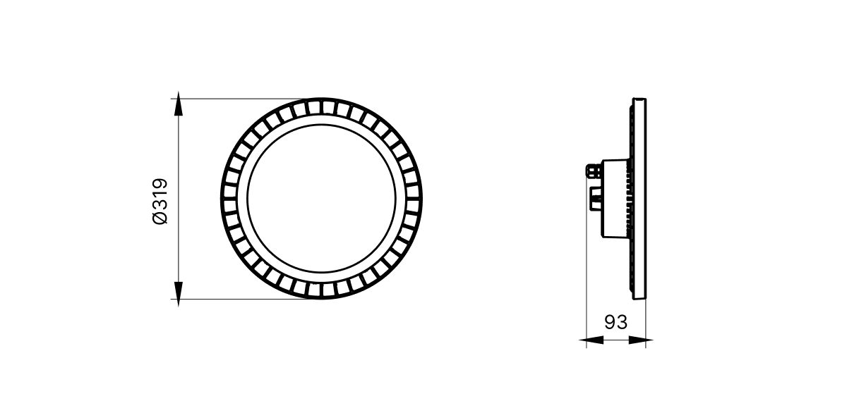 Diagram z rozmiarem produktu
