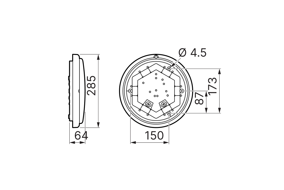 Diagram z rozmiarem produktu