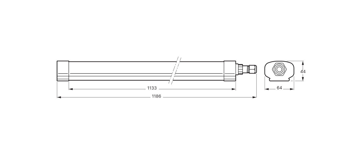 Diagram z rozmiarem produktu