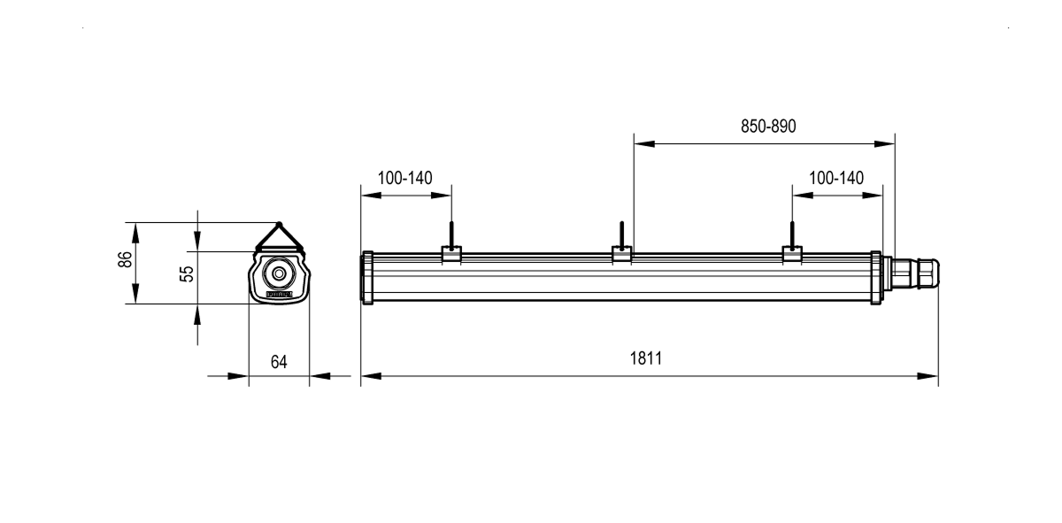 Diagram z rozmiarem produktu